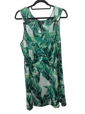 Green Tropical Leaf Women’s Swim Coverup